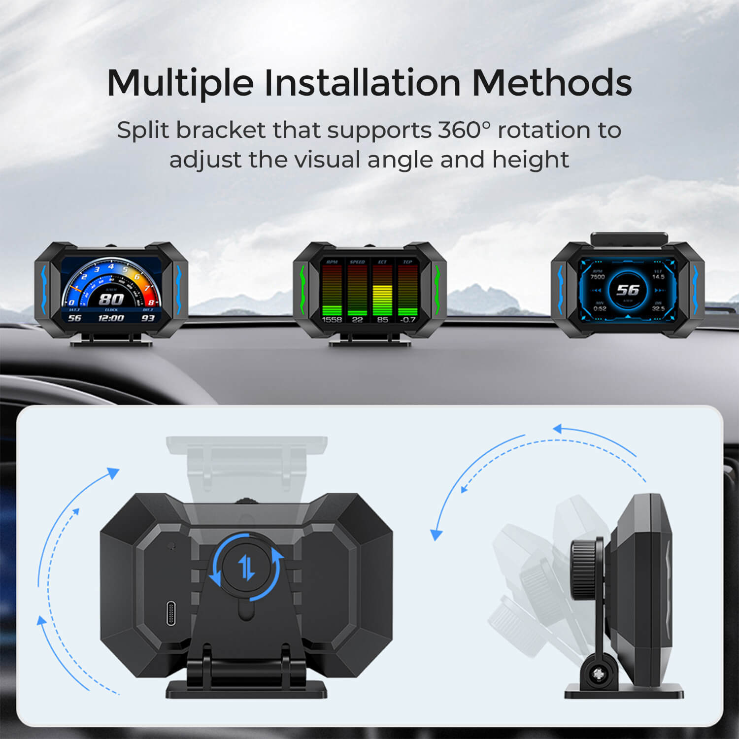 Asign P25 Smart HUD with OBD2+GPS, G-Meter & Inclinometer For All Car