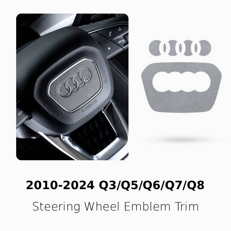 Asign Steering Wheel Logo Accent for Audi Q3 / Q5 / Q6 / Q7 / Q8