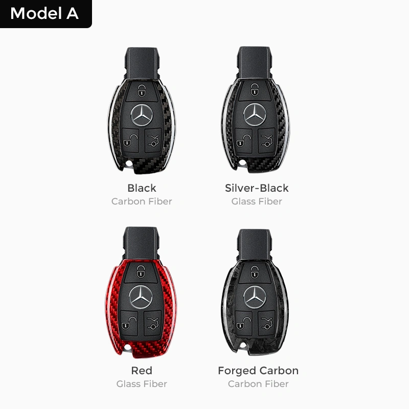 Asign Carbon Fiber Car Key Fob Cover Shell Case For Mercedes-Benz Keys
