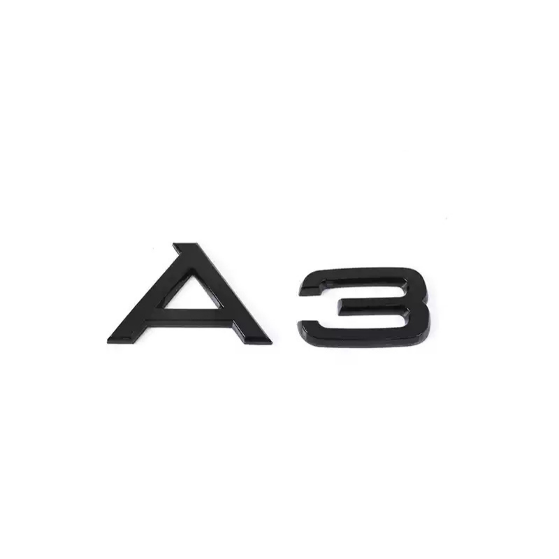 Asign Audi Blackout Rear Emblem Replacement Black Audi Lettering Badge For All Models - A3 to A8 S3 to S8 Q3 Q5 Q7 SQ RS