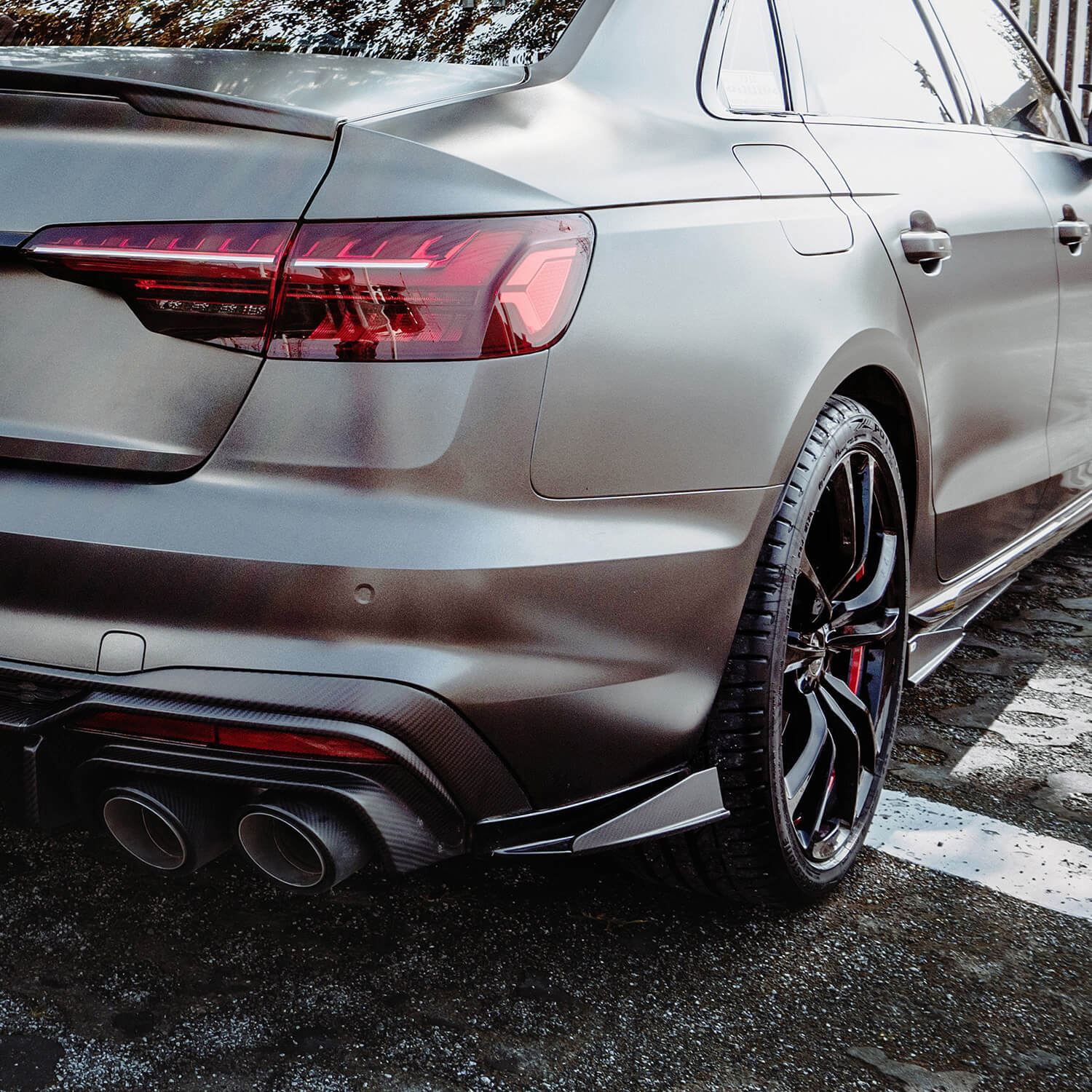 Asign Real Carbon Fiber rear diffuser air deflector For 2020-2024 B9.5 Audi A4/S4