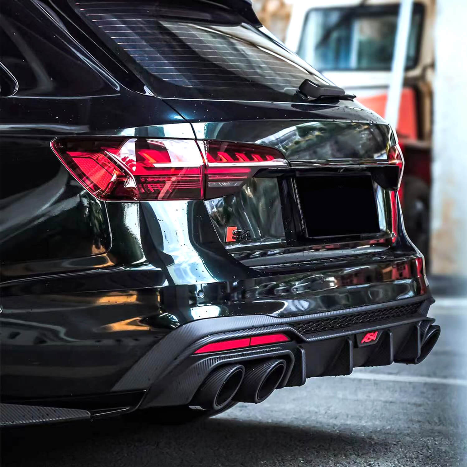 Asign Real Carbon Fiber Exhaust Tips For B9.5 2020-2024 Audi A4/S4