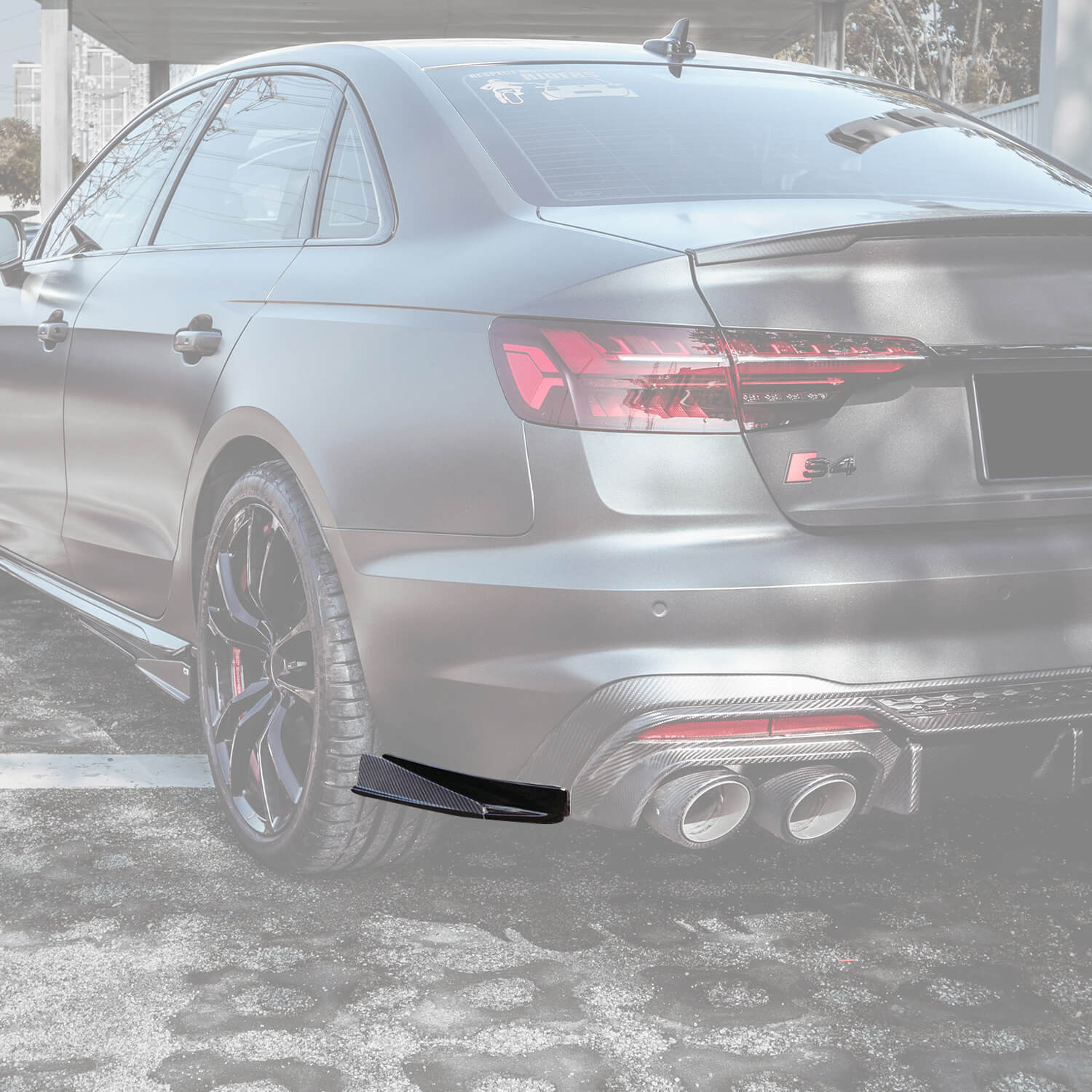 Asign Real Carbon Fiber rear diffuser air deflector For B9.5 2020-2024 Audi A4/S4