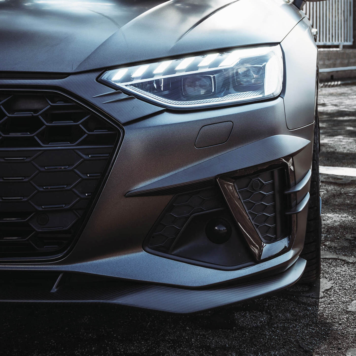 Asign Real Carbon Fiber Fog Lights Grilles For 2020-2024 B9.5 Audi A4/S4