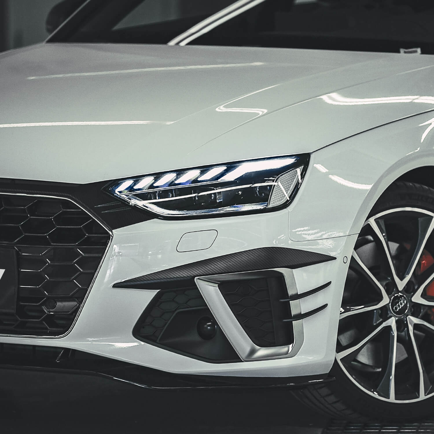 Asign Real Carbon Fiber Fog Lights Grilles For 2020-2024 B9.5 Audi A4/S4