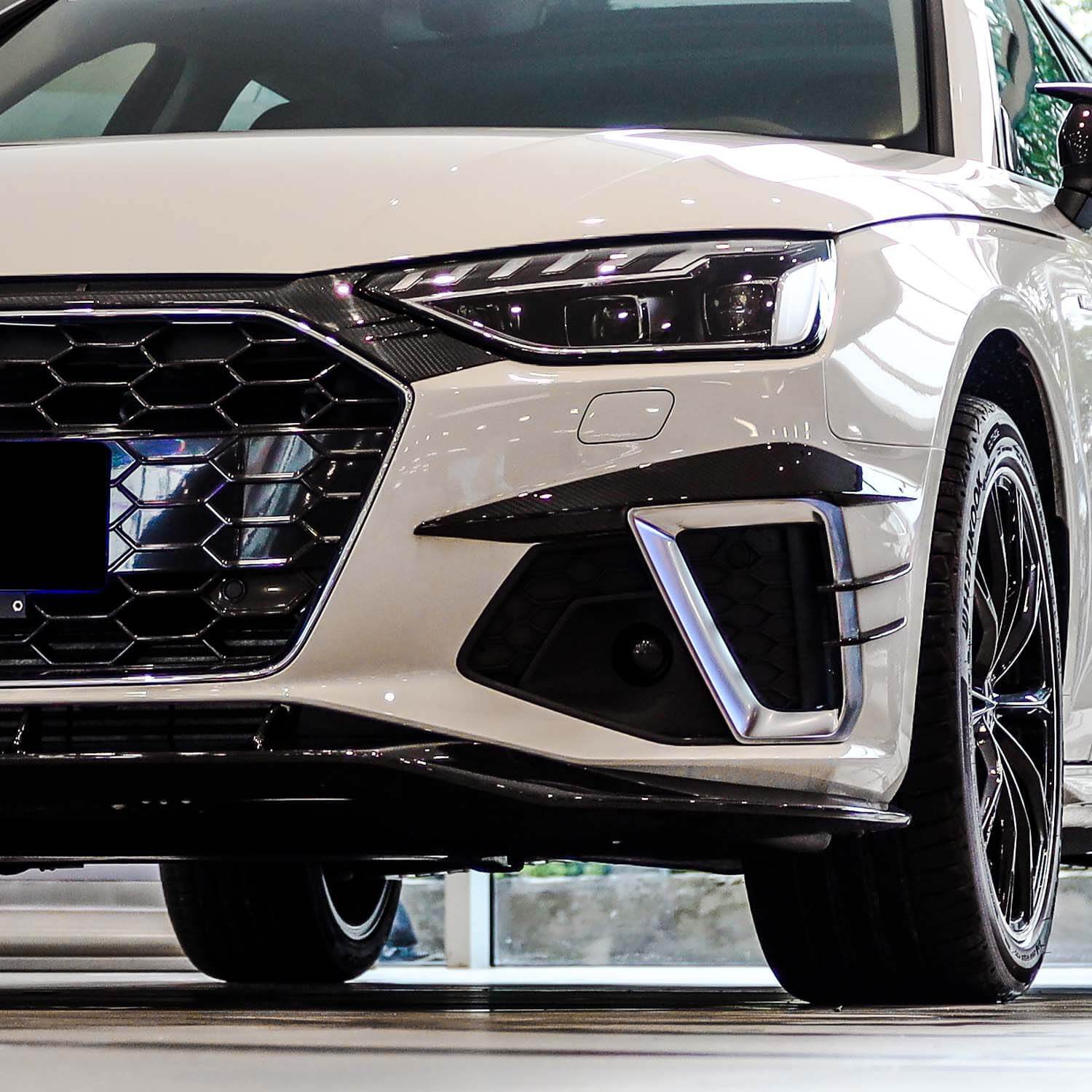 Asigncar Real Carbon Fiber Fog Lights Grilles For B9.5 2020-2024 Audi