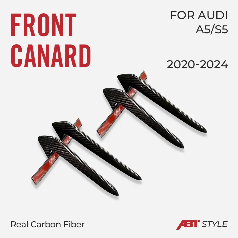 Audi B9.5 A5/S5 Carbon Fiber Exterior Upgrade: Front Splitter, Canard Set & Fender Emblems
