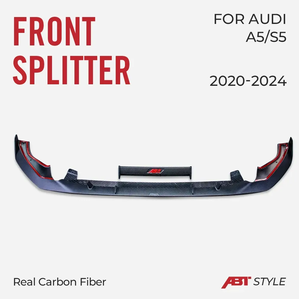 Audi B9.5 A5/S5 Carbon Fiber Exterior Upgrade: Front Splitter, Canard Set & Fender Emblems