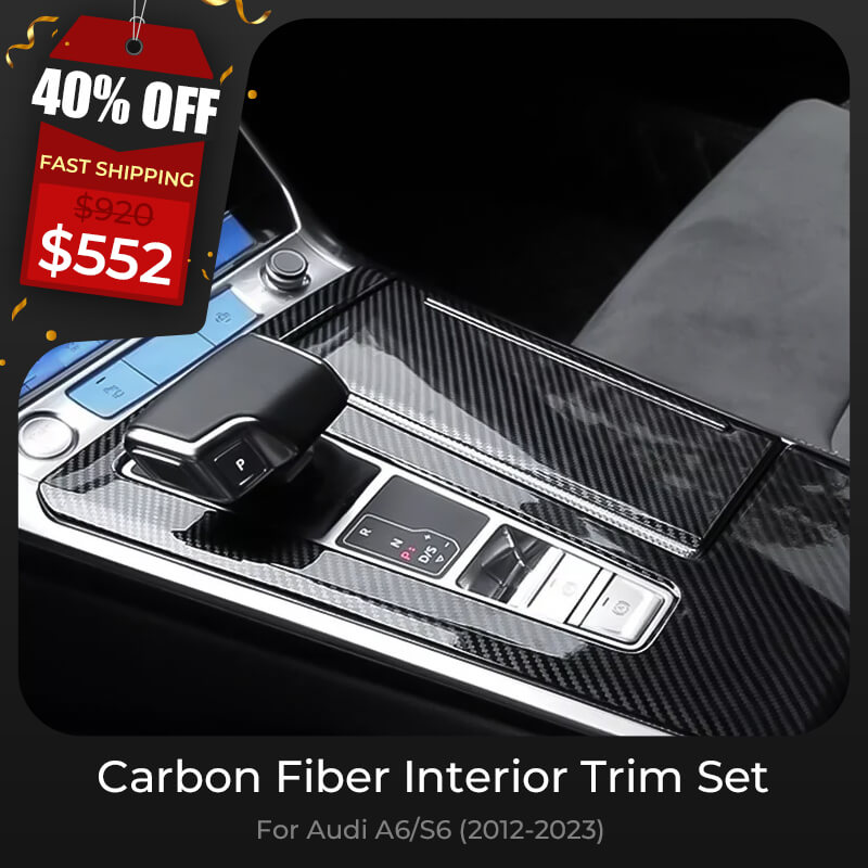 Asign Carbon Fiber Interior Trim Set – 9-Piece Kit, Fits Audi C7/C8 (2012-2023) A6/S6