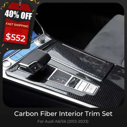 Asign Carbon Fiber Interior Trim Set – 9-Piece Kit, Fits Audi C7/C8 (2012-2023) A6/S6