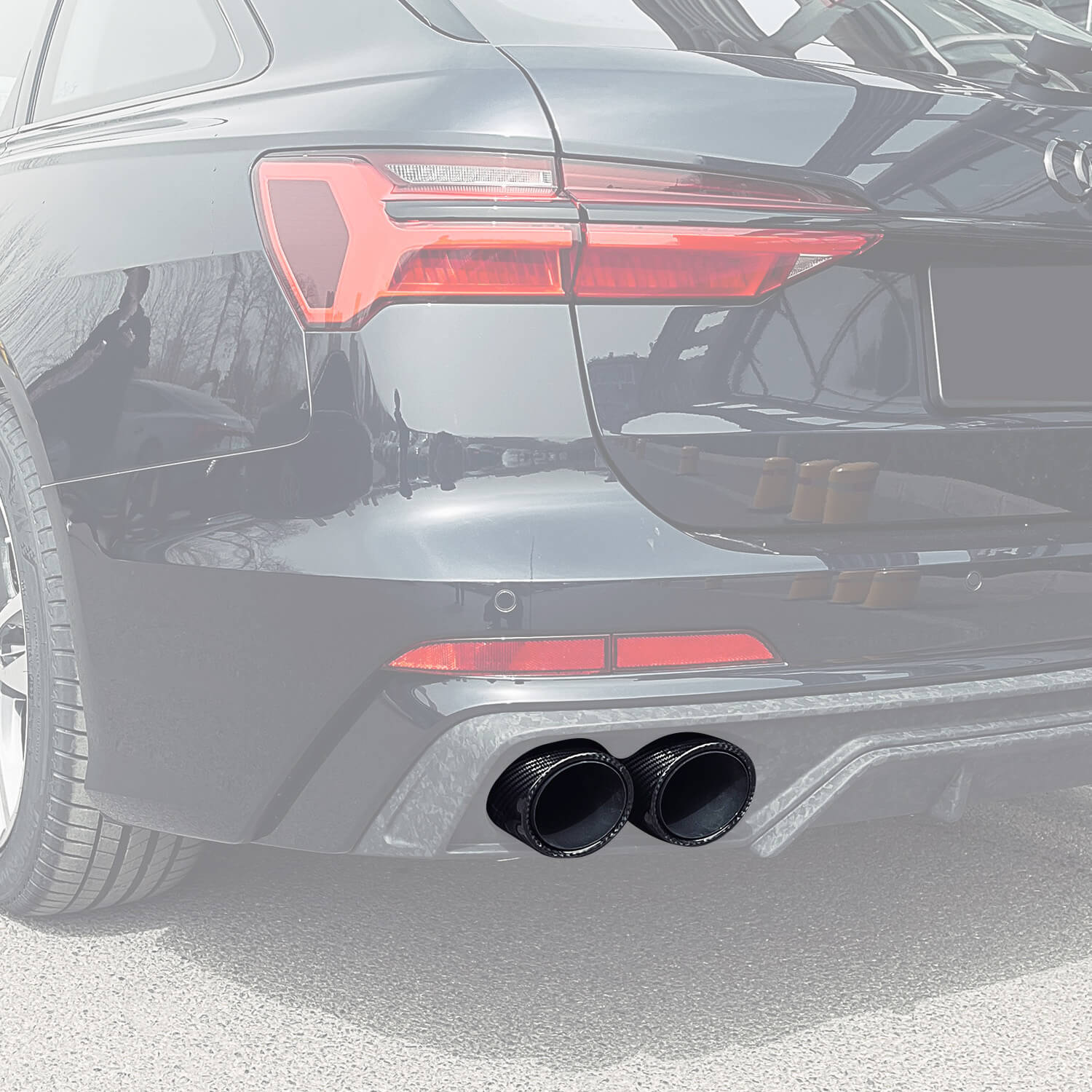 Asign Real Carbon Fiber Exhaust Tips For C8 2019-2023 Audi A6