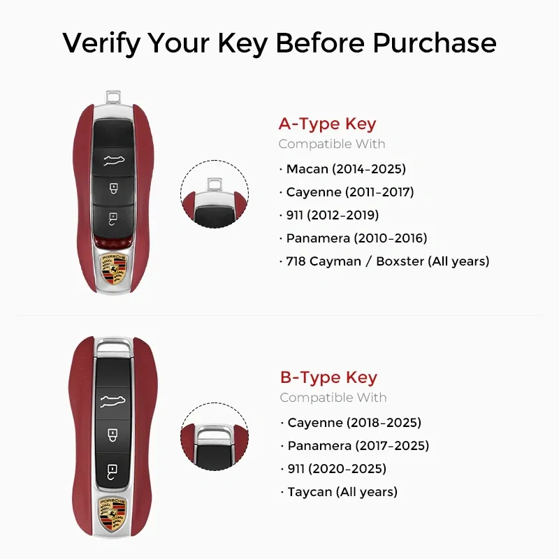 Asign Leather Key Fob Cover for Porsche – OEM-Style Leather Replacement
