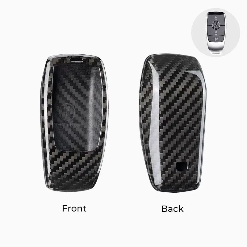 Asign Carbon Fiber Car Key Fob Cover Shell Case For Mercedes-Benz Keys