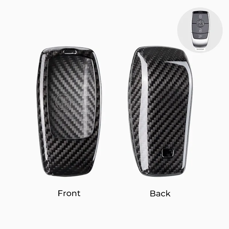 Asign Carbon Fiber Car Key Fob Cover Shell Case For Mercedes-Benz Keys