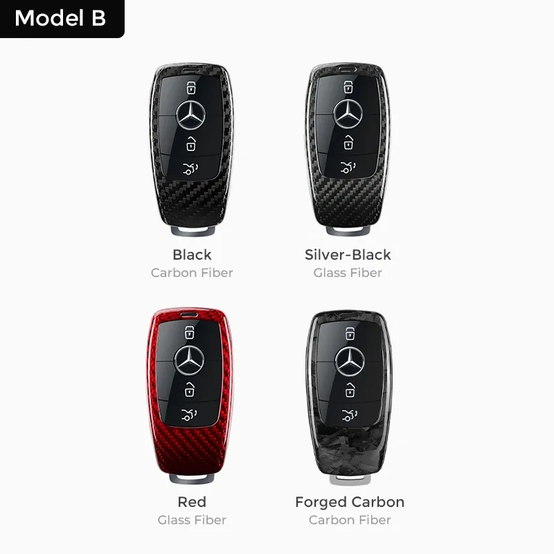Asign Carbon Fiber Car Key Fob Cover Shell Case For Mercedes-Benz Keys