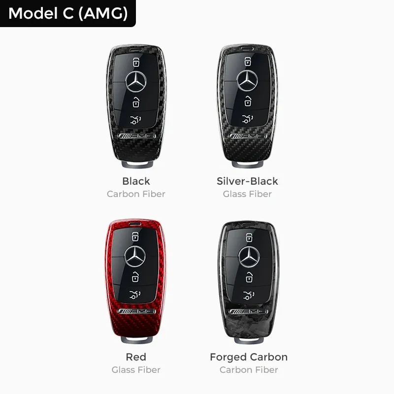 Asign Carbon Fiber Car Key Fob Cover Shell Case For Mercedes-Benz Keys