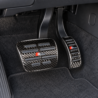 Asign Carbon Fiber Gas & Brake Pedal Covers for Audi A3/A4/A5/A6/Q2/Q3/Q5/TT — 2-Piece No-Drill Set
