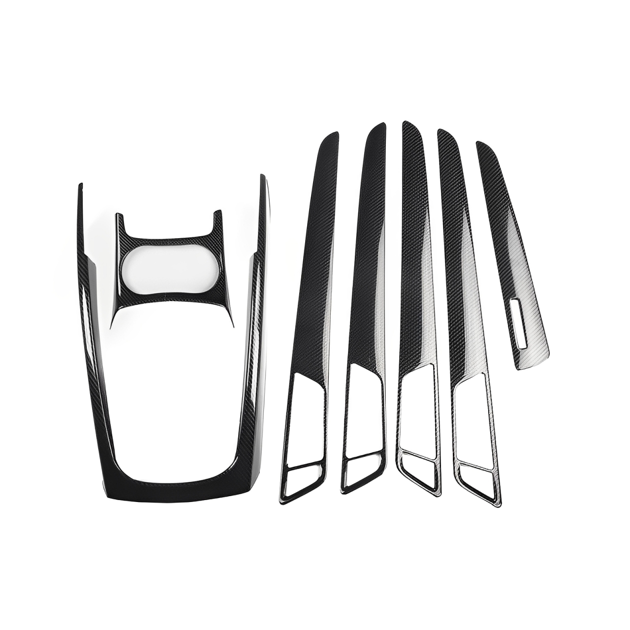 Asign Audi Q5 10-18 Carbon Fiber-Look & Walnut Interior Trim Kit - Center Console, Gear Shift, Cup Holder Accent