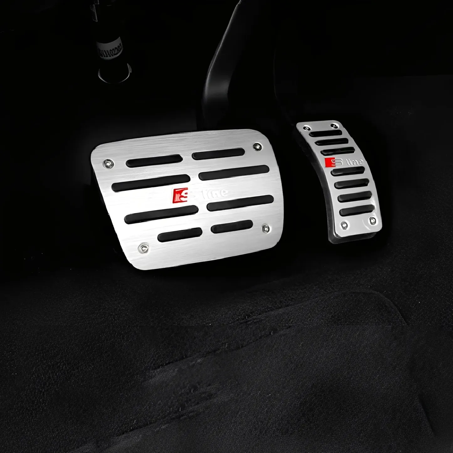 Premium Audi Interior Upgrade Bundle: LED Footwell Lights, Door Bowl Trim & Non-Slip Pedal Covers