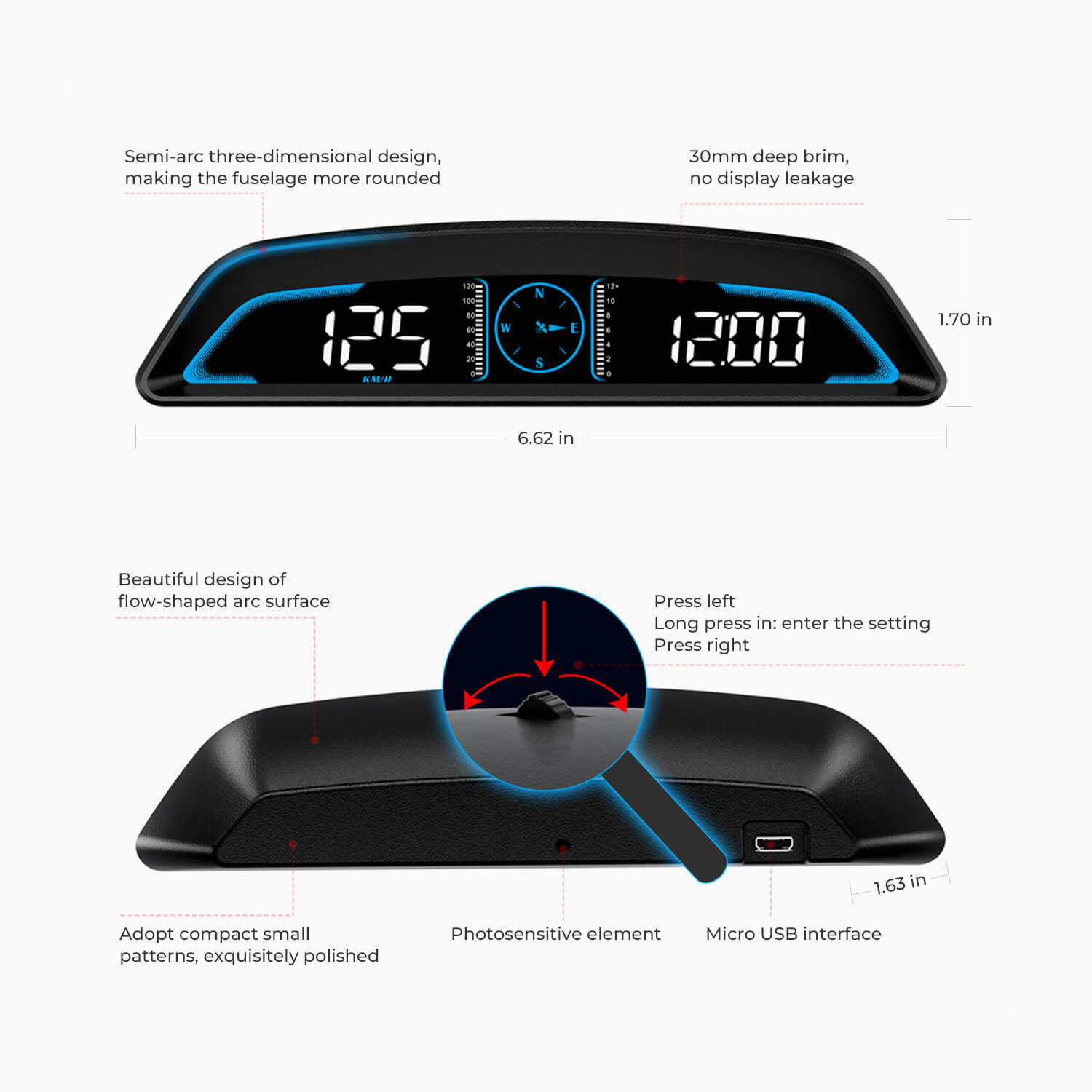Asigncar G3 GPS Heads-Up Display with 6.5-Inch Screen