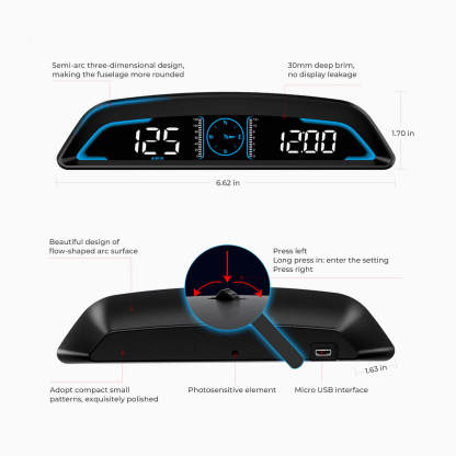 Asigncar G3 GPS Heads-Up Display with 6.5-Inch Screen