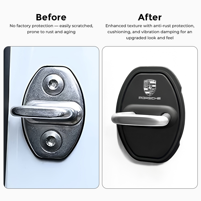 Asign Porsche Silicone Anti-Rust Shock-Absorbing Door Lock Covers