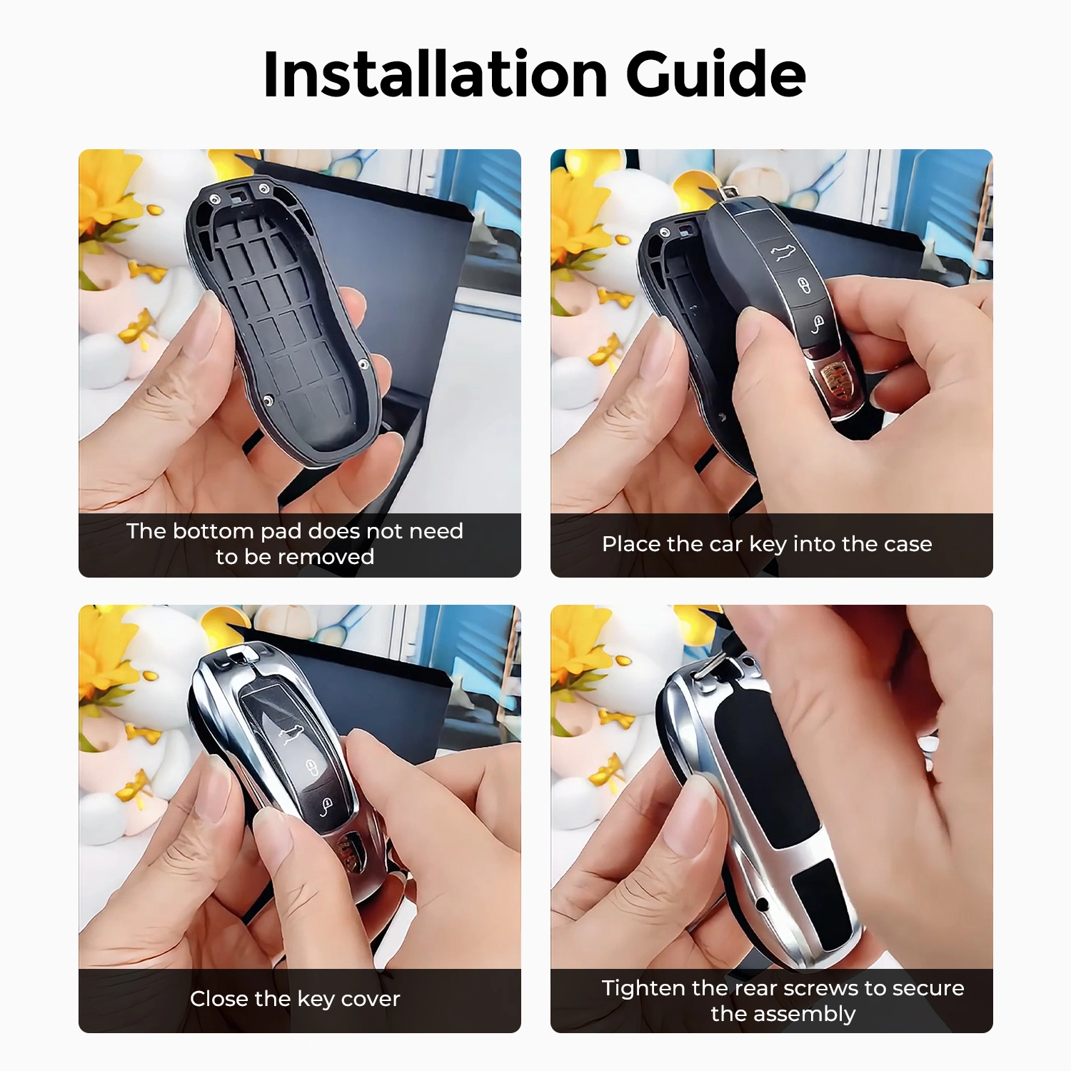 Asign Metal Key Fob Cover for Porsche Keys