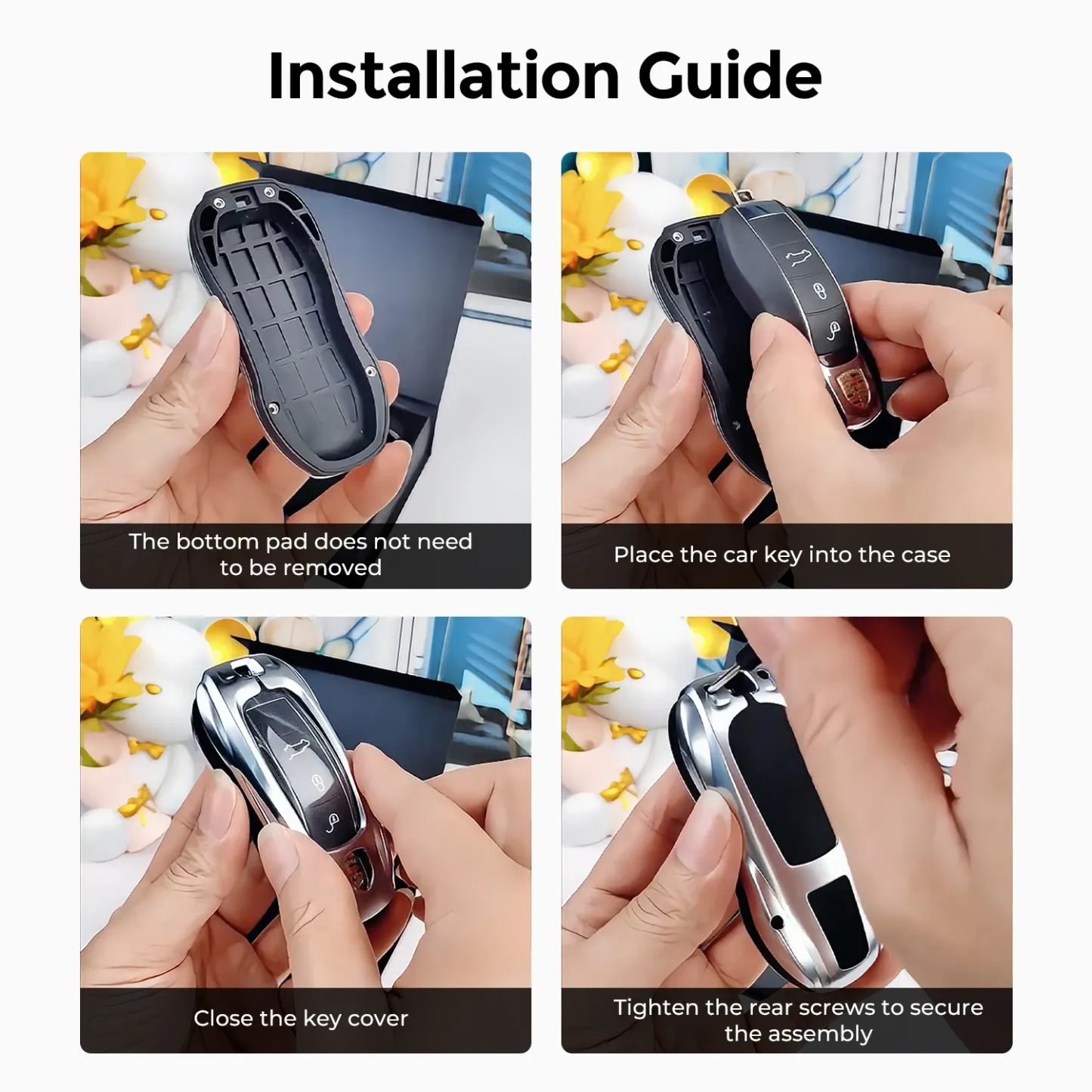 Asign Metal Key Fob Cover for Porsche Keys