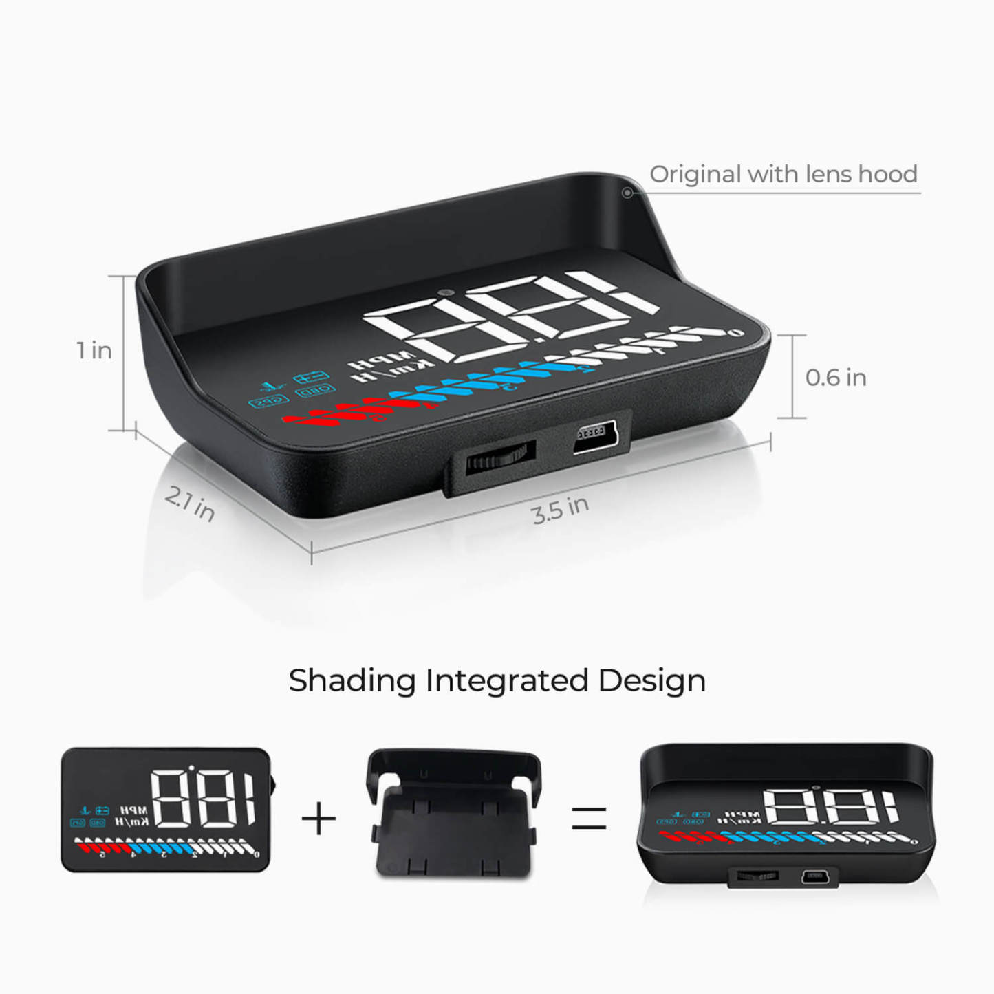 Asigncar M7 Dual-System HUD with OBD2+GPS for Audi Car
