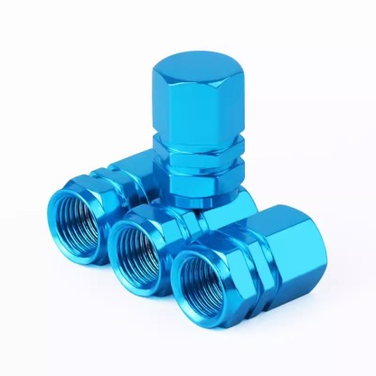 Asign Aluminum Valve Stem Caps For Universal Use Electric Blue