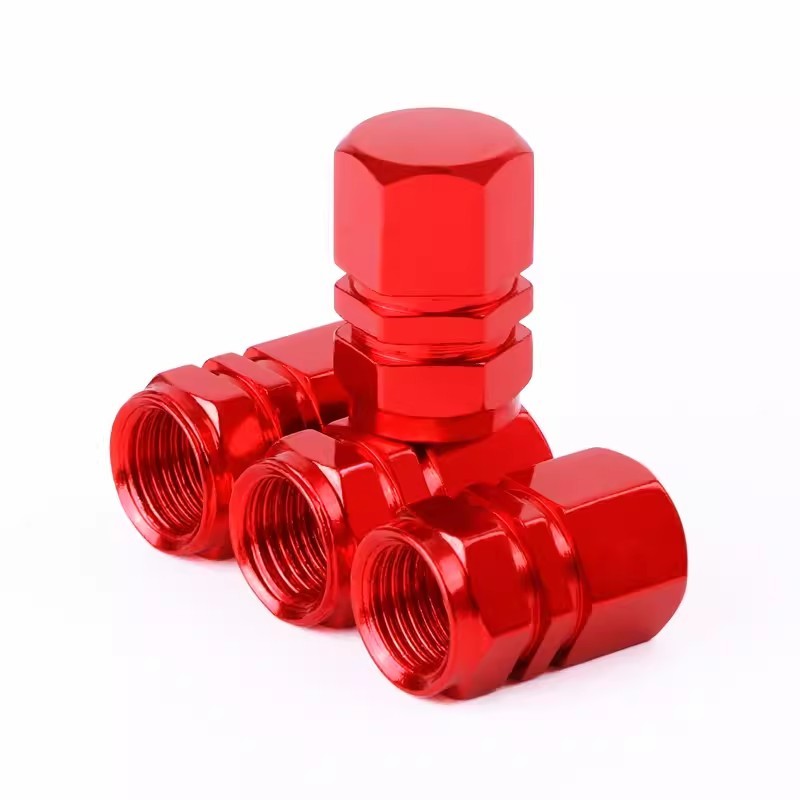 Asign Aluminum Valve Stem Caps For Universal Use Candy Red