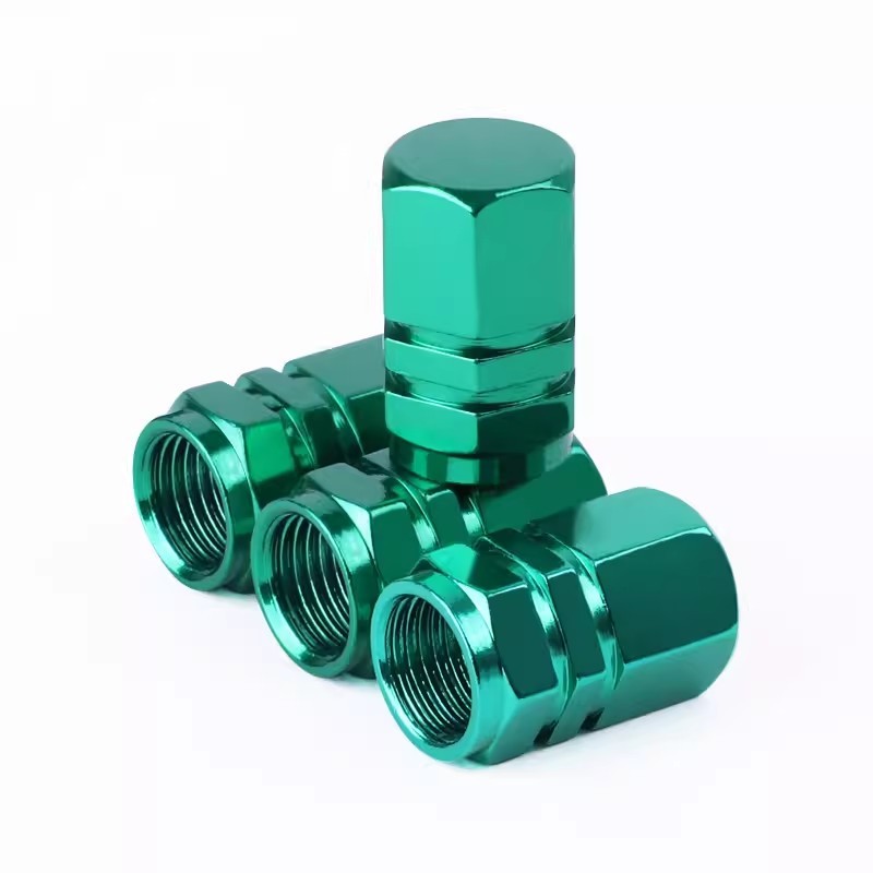 Asign Aluminum Valve Stem Caps For Universal Use Emerald Green