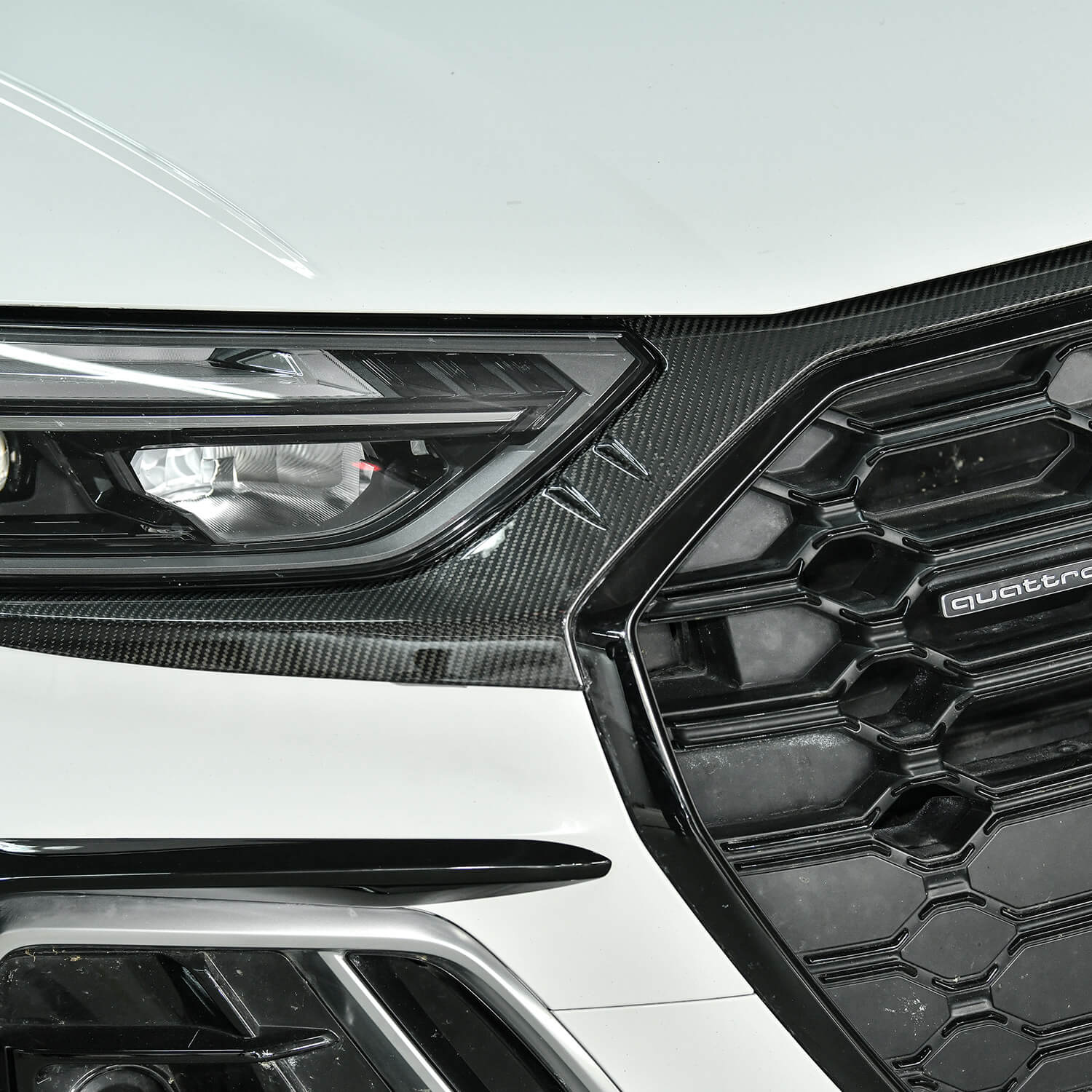 Asign Real Carbon Fiber Front Bumper Lid Molding Cover Trim For Audi Q5