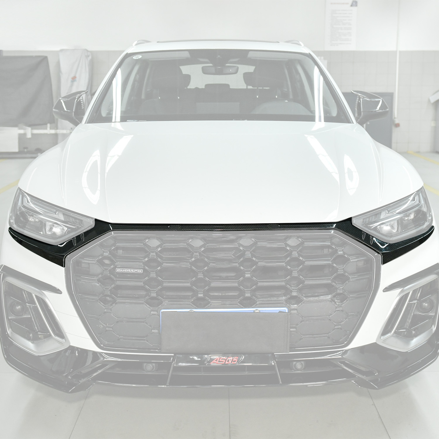 Asign Real Carbon Fiber Front Bumper Lid Molding Cover Trim For B9.5 2021-2024 Audi Q5