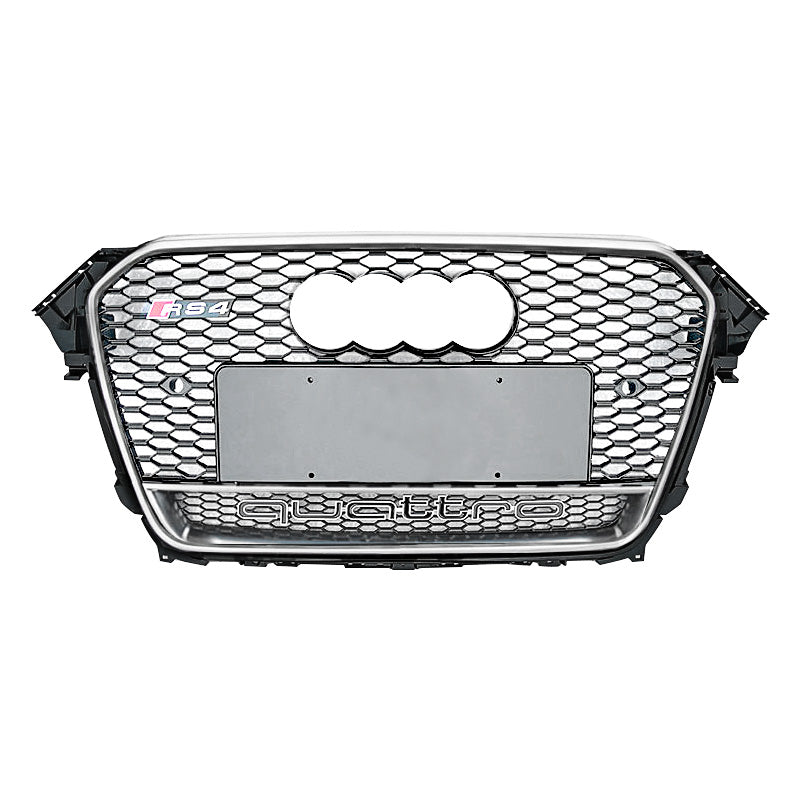 2013-2016 Audi RS4 Honeycomb Grille With Quattro In Lower Mesh For Audi A4 S4 B8.5