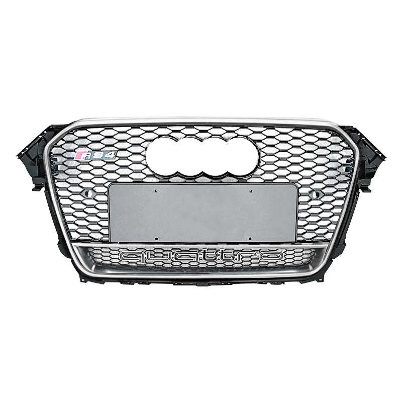 2013-2016 Audi RS4 Honeycomb Grille With Quattro In Lower Mesh For Audi A4 S4 B8.5