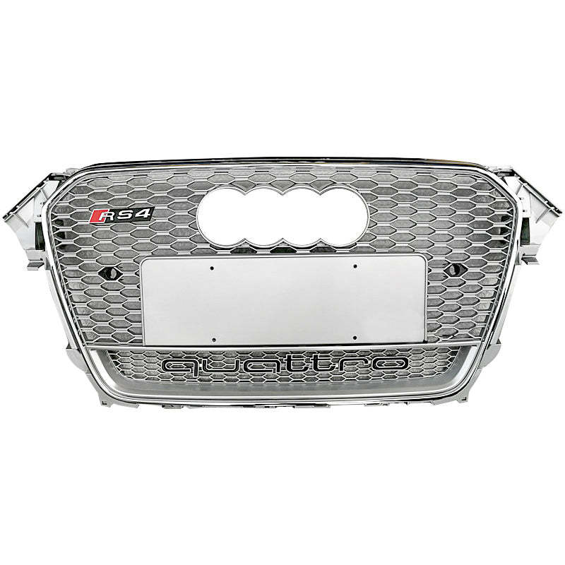 2013-2016 Audi RS4 Honeycomb Grille With Quattro In Lower Mesh For Audi A4 S4 B8.5