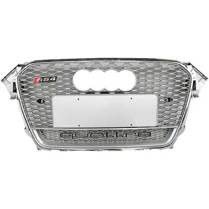 2013-2016 Audi RS4 Honeycomb Grille With Quattro In Lower Mesh For Audi A4 S4 B8.5