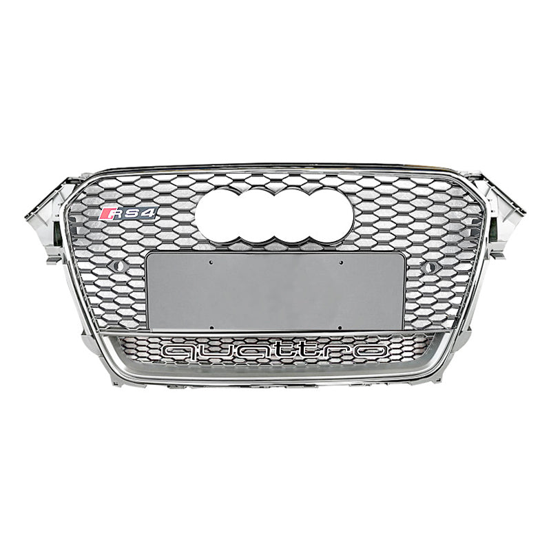 2013-2016 Audi RS4 Honeycomb Grille With Quattro In Lower Mesh For Audi A4 S4 B8.5