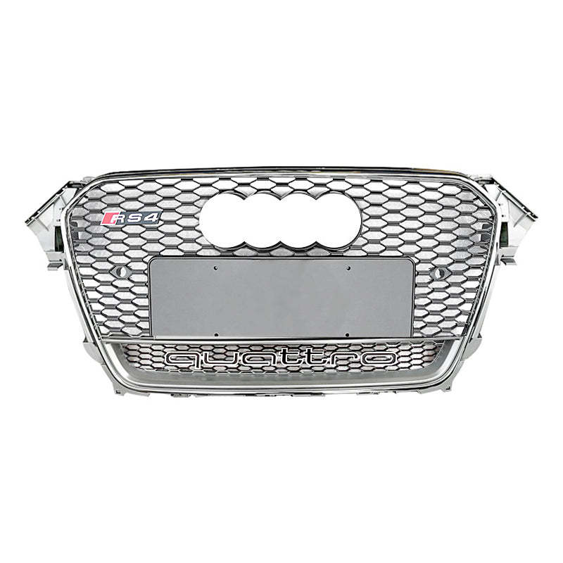 2013-2016 Audi RS4 Honeycomb Grille With Quattro In Lower Mesh For Audi A4 S4 B8.5