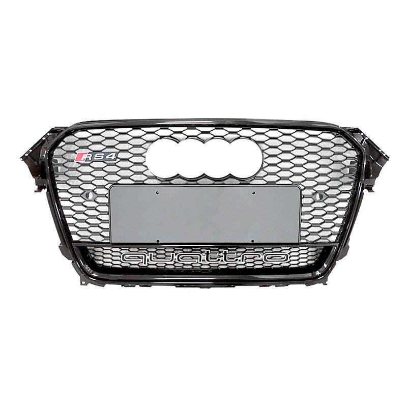 2013-2016 Audi RS4 Honeycomb Grille With Quattro In Lower Mesh For Aud