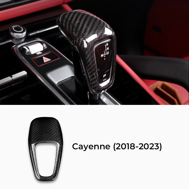 Asign Carbon Fiber Gear Shift Knob Cover for Porsche Macan/Cayenne/Panamera/911/718/Boxster/Cayman