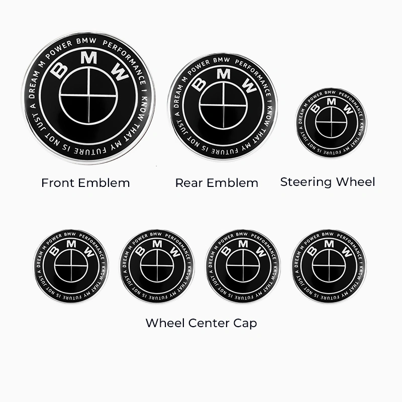 Asign Full Black 50th Anniversary Emblem Set For BMW 1/2/3/4/5/6/7/8 Series