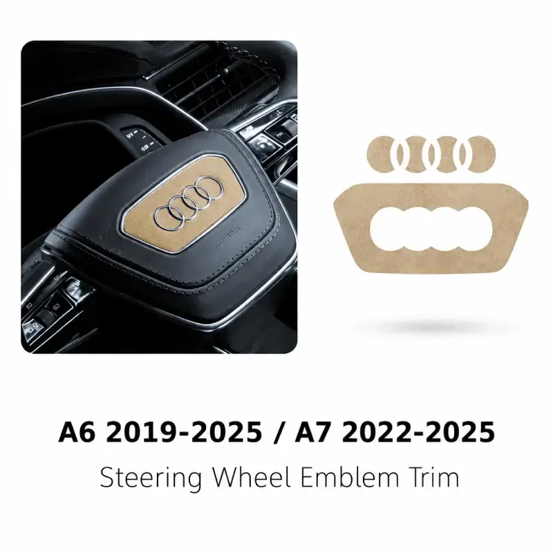 Asign Suede Steering Wheel Emblem Inlay Sticker Set for Audi A6 / A7
