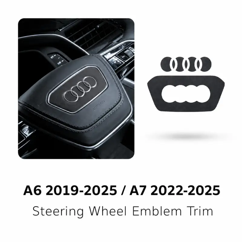Asign Suede Steering Wheel Emblem Inlay Sticker Set for Audi A6 / A7