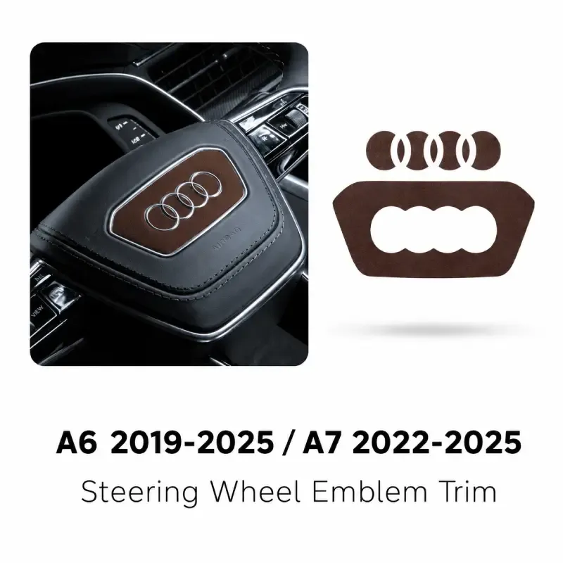 Asign Suede Steering Wheel Emblem Inlay Sticker Set for Audi A6 / A7