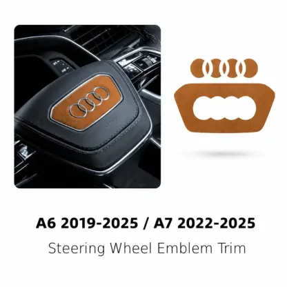 Asign Suede Steering Wheel Emblem Inlay Sticker Set for Audi A6 / A7