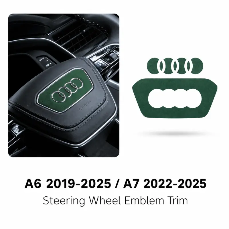 Asign Suede Steering Wheel Emblem Inlay Sticker Set for Audi A6 / A7