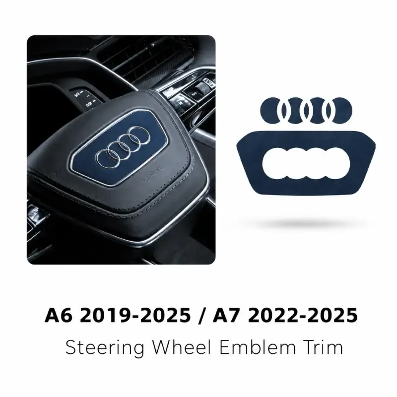 Asign Suede Steering Wheel Emblem Inlay Sticker Set for Audi A6 / A7