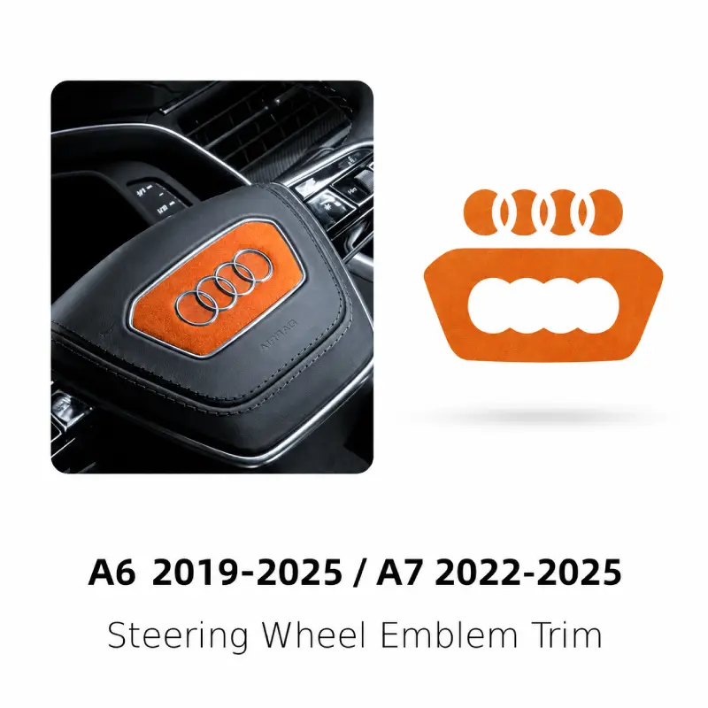 Asign Suede Steering Wheel Emblem Inlay Sticker Set for Audi A6 / A7